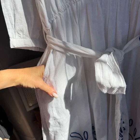 NWT Ciebon Eliza Embroidered A-Line Cotton Midi Dress in White Sz XL - Picture 8 of 16